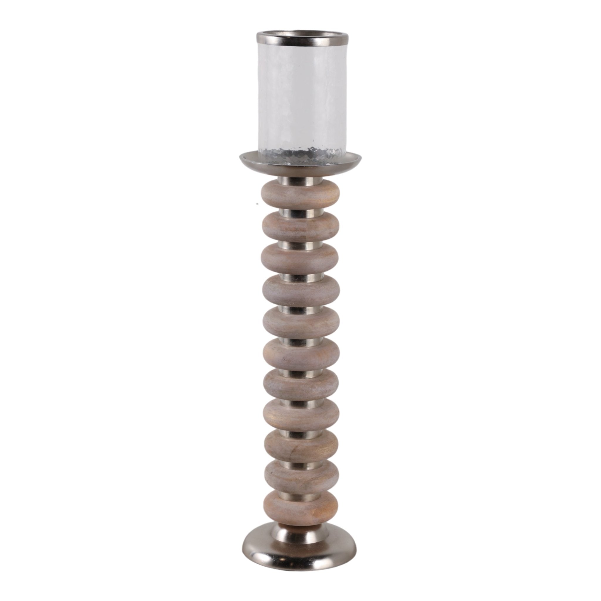 25" Vinita Large Wood Candle Holder Candle Holders| Sagebrook Home