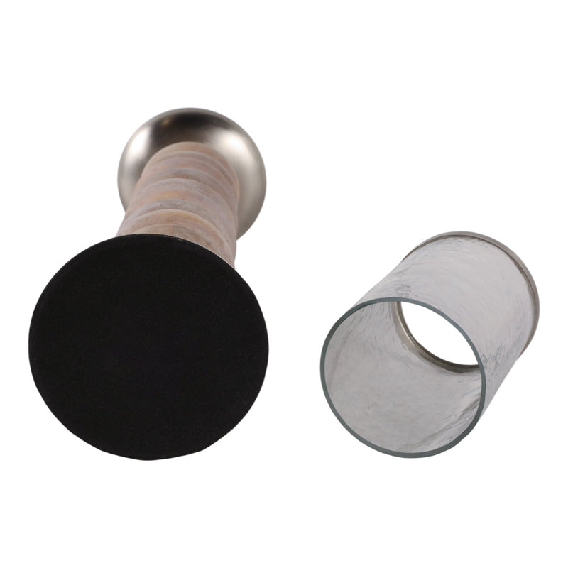 25" Vinita Large Wood Candle Holder - Al Rugaib Furniture