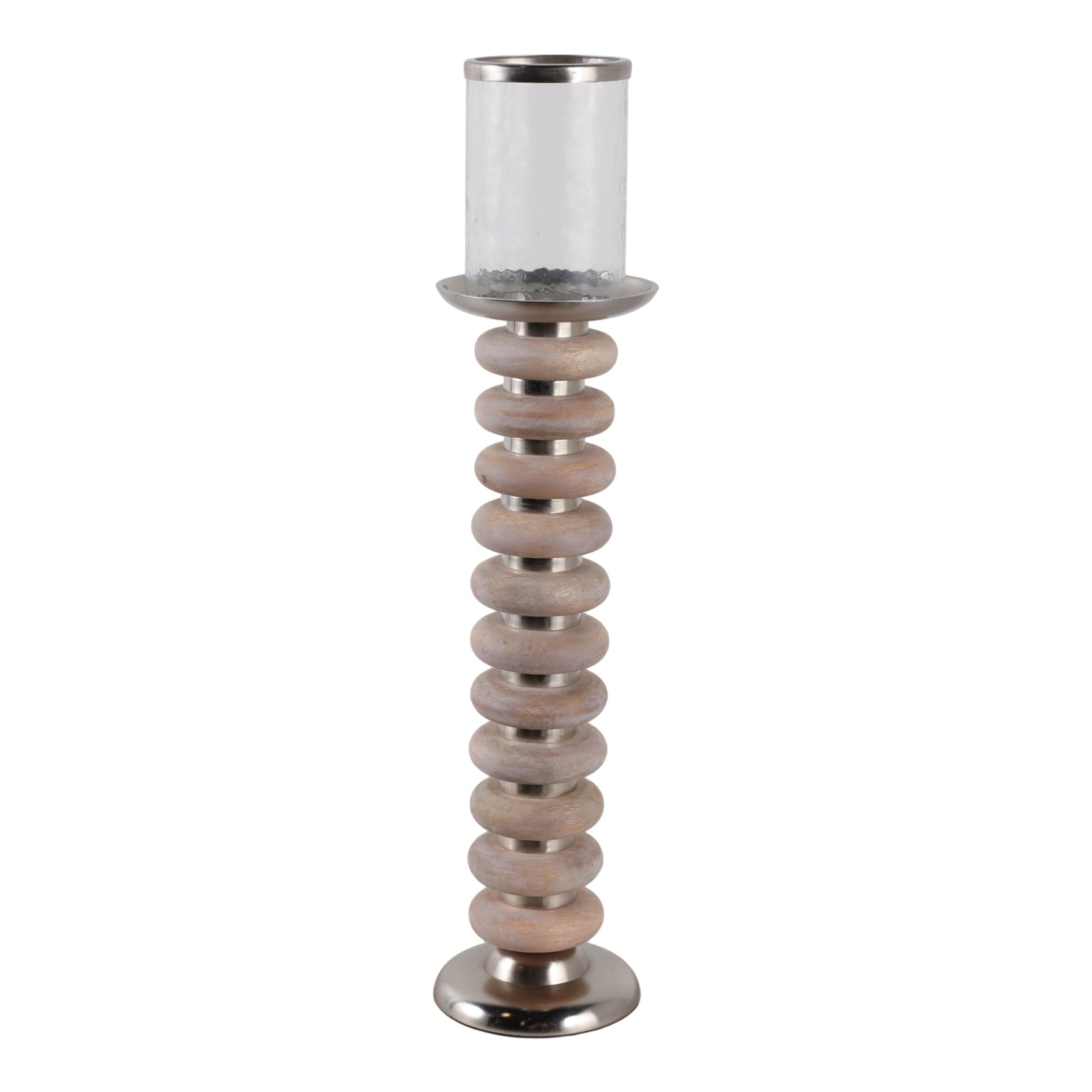 25" Vinita Large Wood Candle Holder Candle Holders| Sagebrook Home