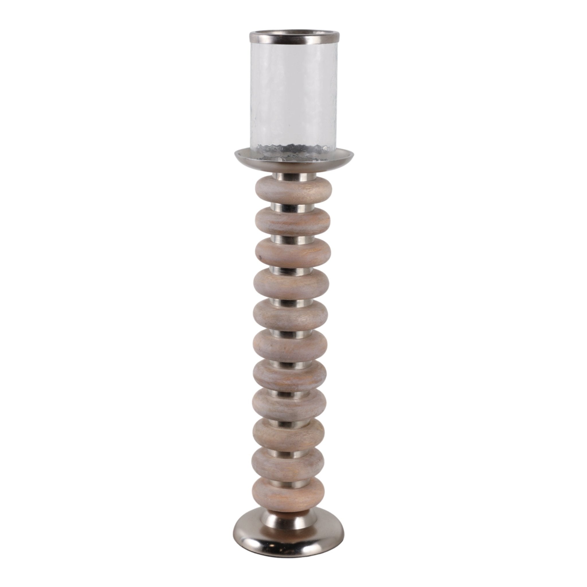 25" Vinita Large Wood Candle Holder Candle Holders| Sagebrook Home