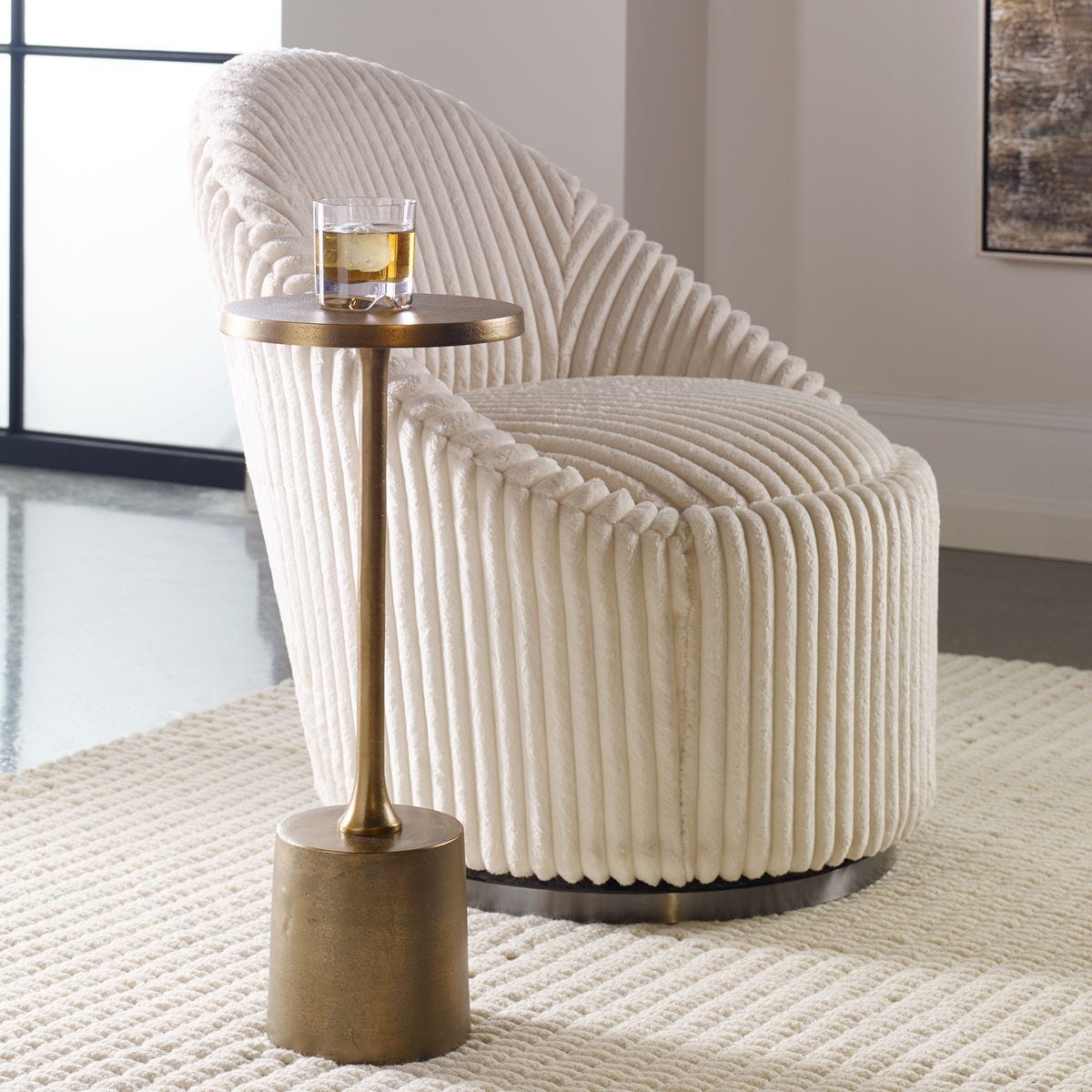 Sanaga Indoor-Outdoor Drink Table, Gold