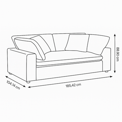 Cloud 9 Cotton Loveseat (185cm)