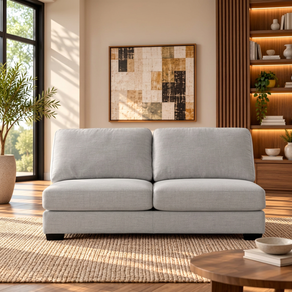 Scott Silver Armless Loveseat