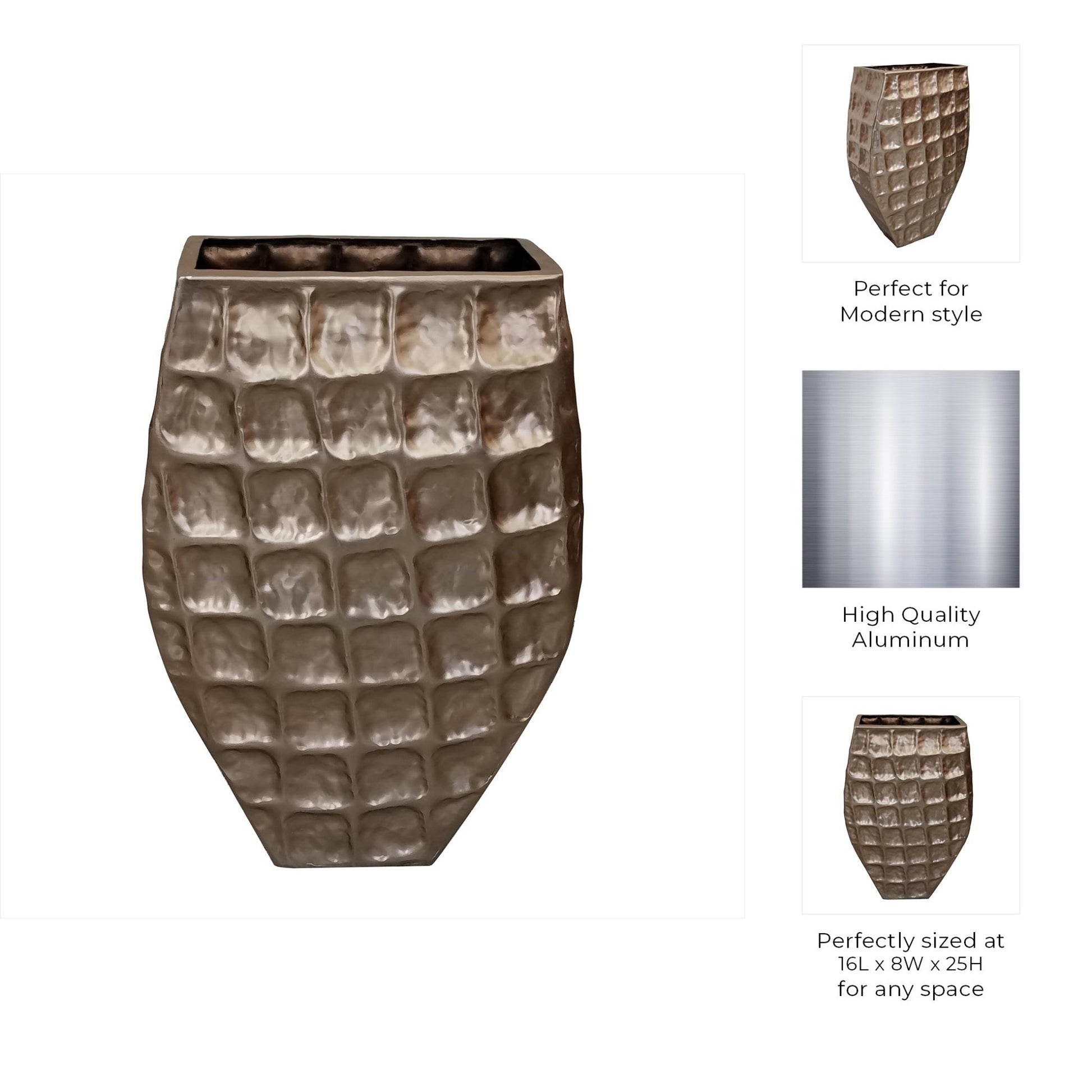 25"h Metal Floor Planter,gold Planter| Sagebrook Home