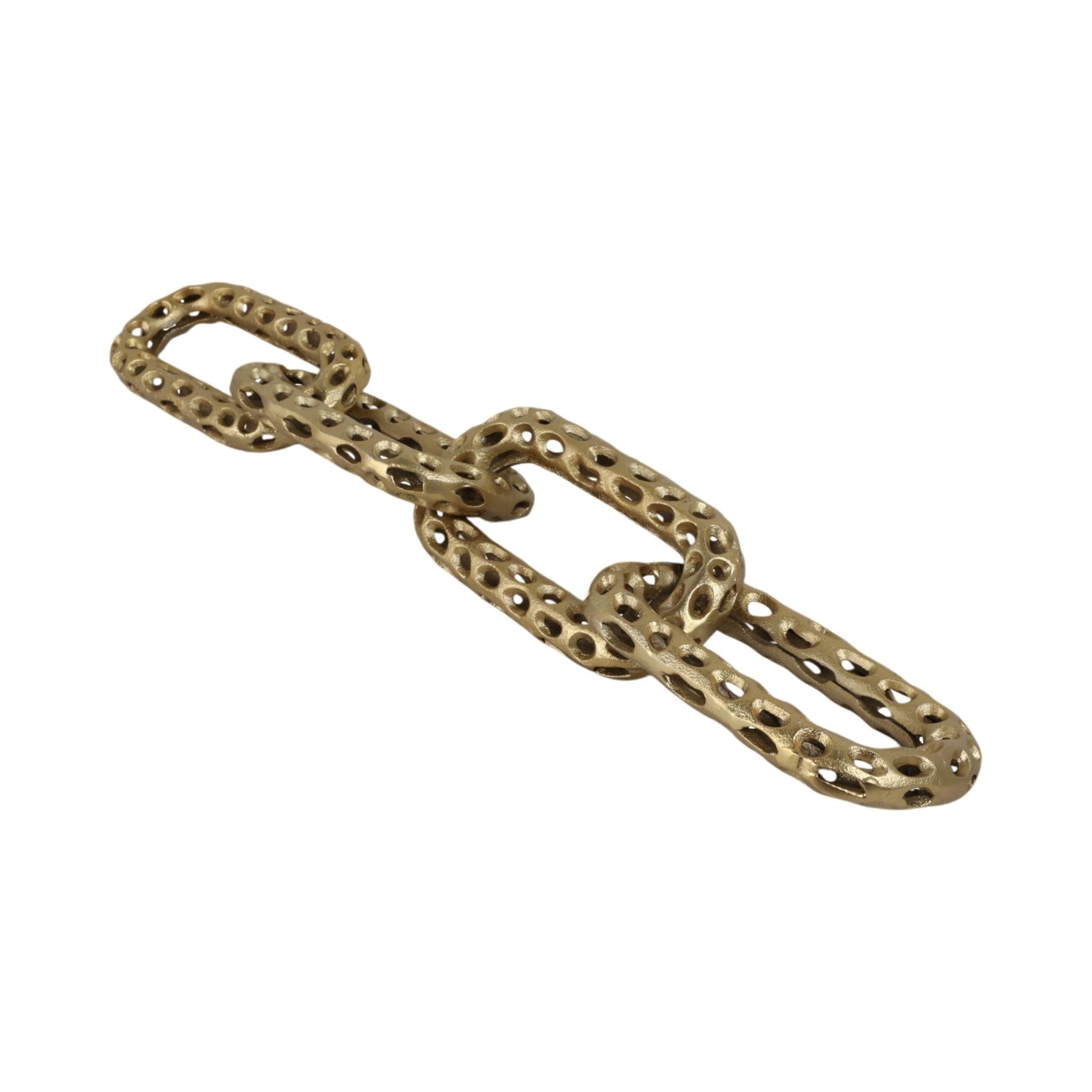 25x4" Pierced Metal 4-chain Link Object, Gold Table Decors| Sagebrook Home