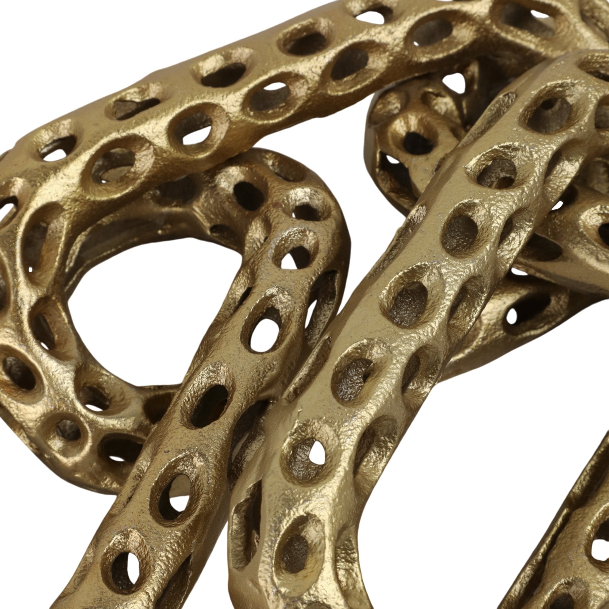 25x4" Pierced Metal 4-chain Link Object, Gold Table Decors| Sagebrook Home