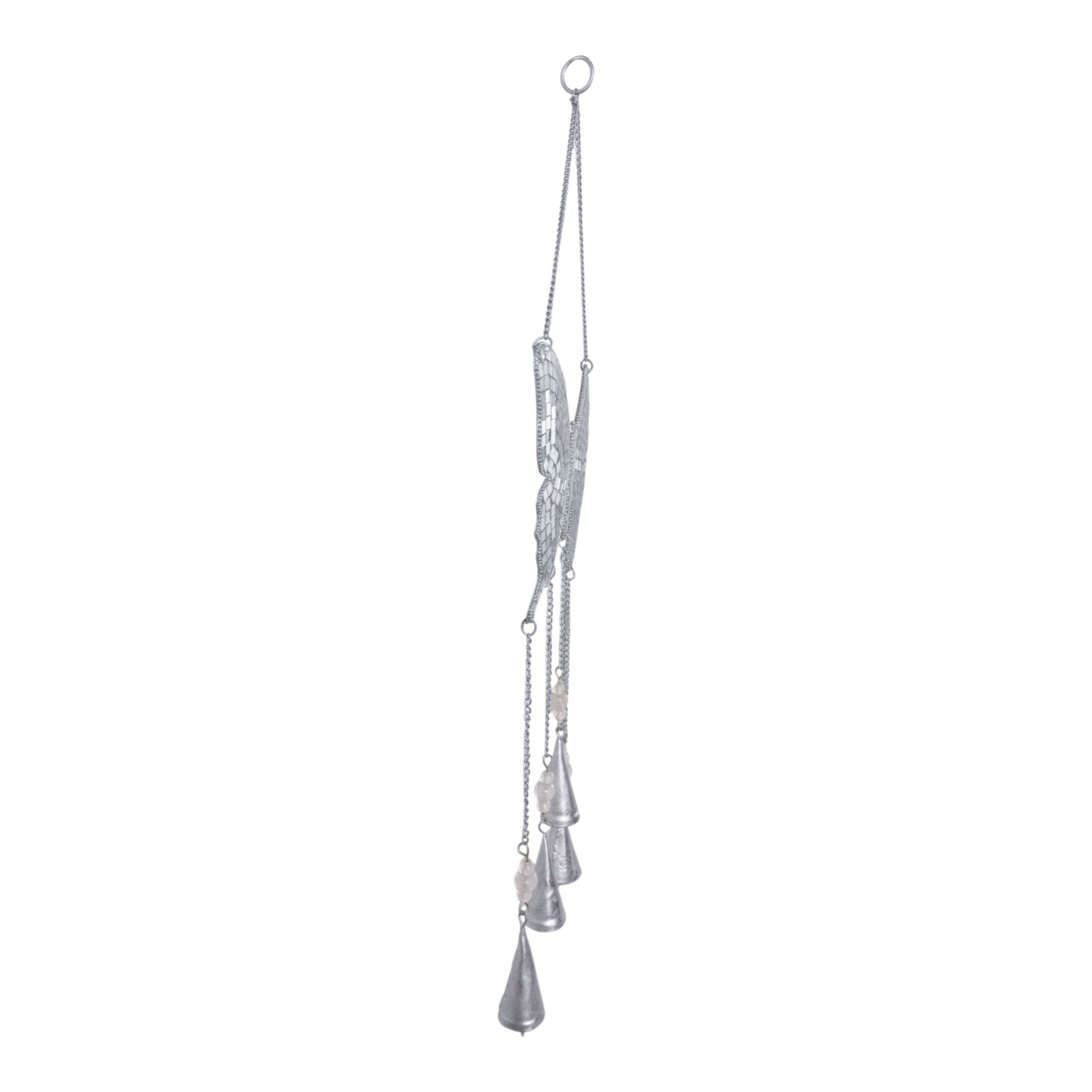 26" Disco Mosaic Butterfly Chime, Silver Planter| Sagebrook Home