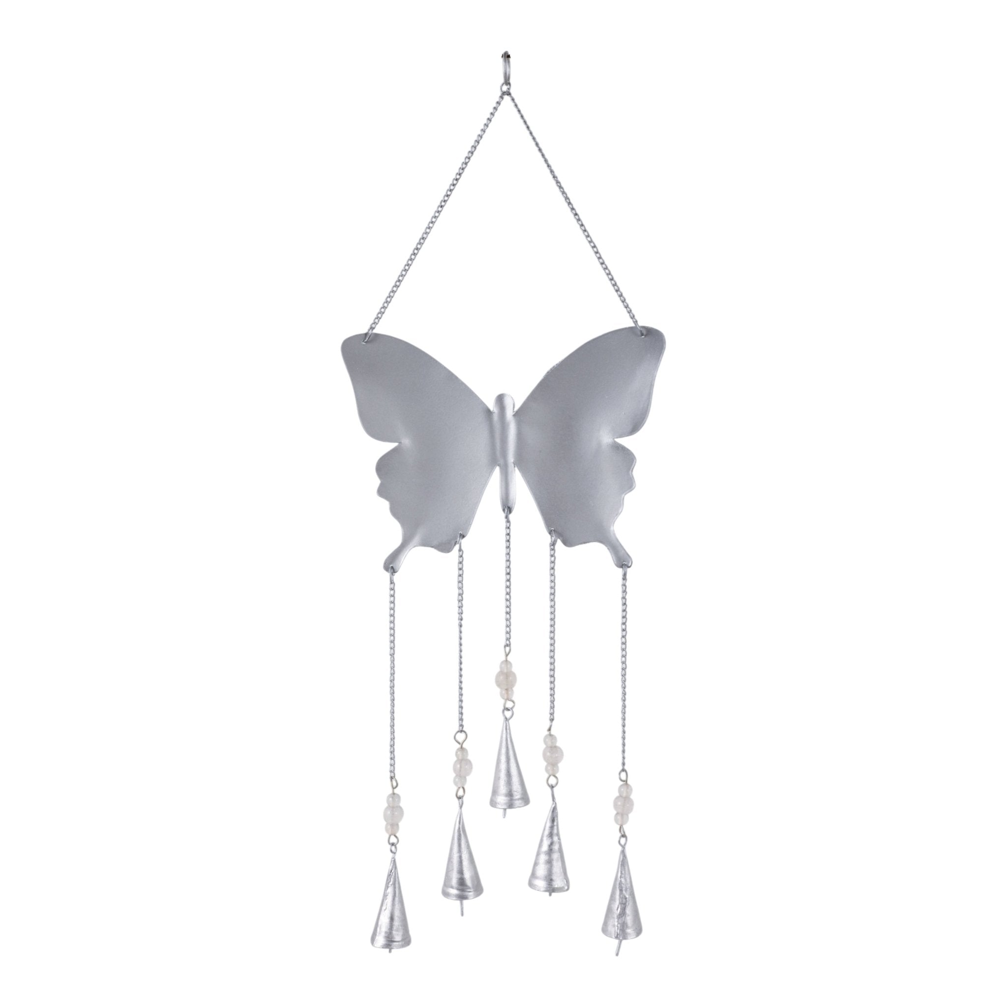 26" Disco Mosaic Butterfly Chime, Silver Planter| Sagebrook Home