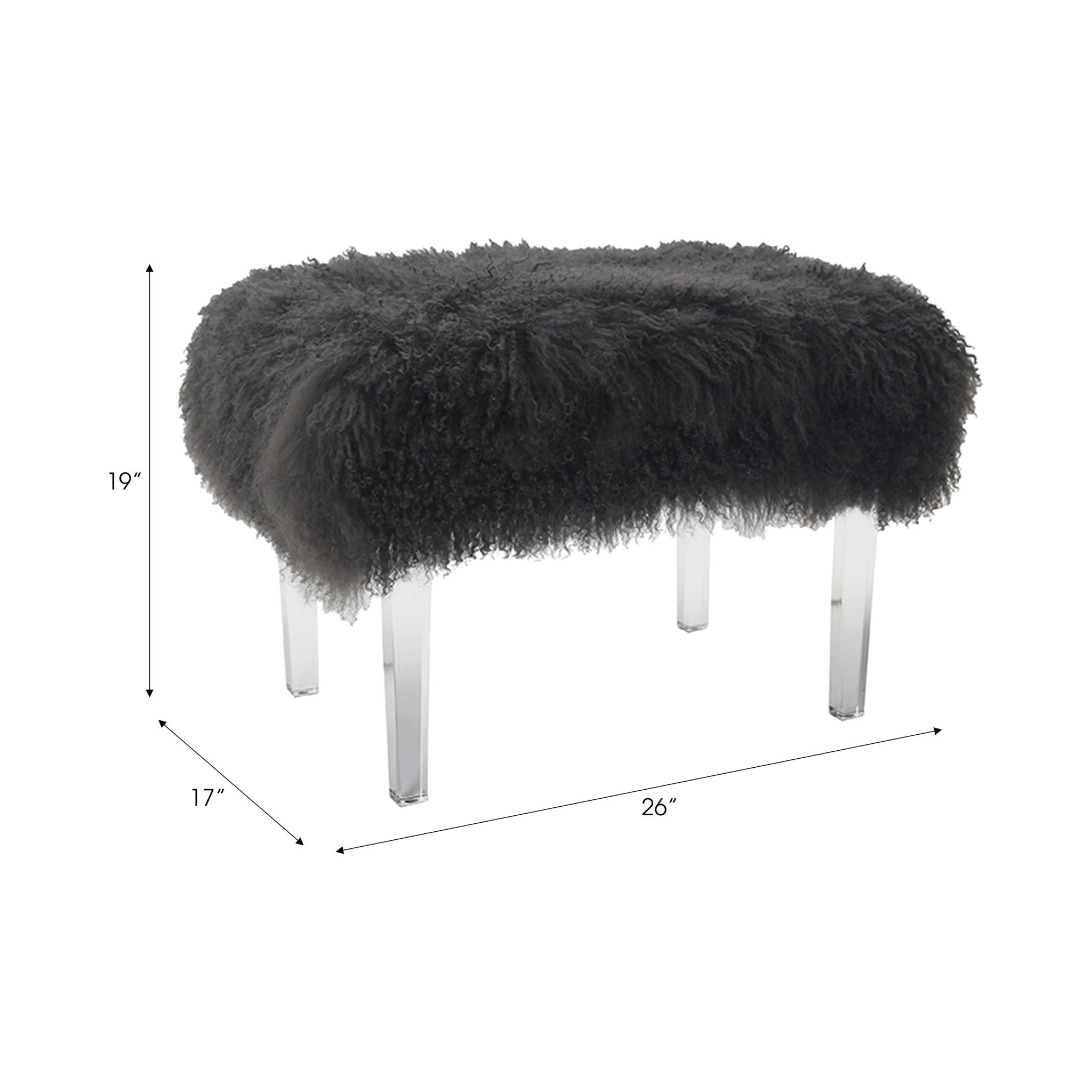 26" Galway Tibetian Fur Bench Benches| Sagebrook Home
