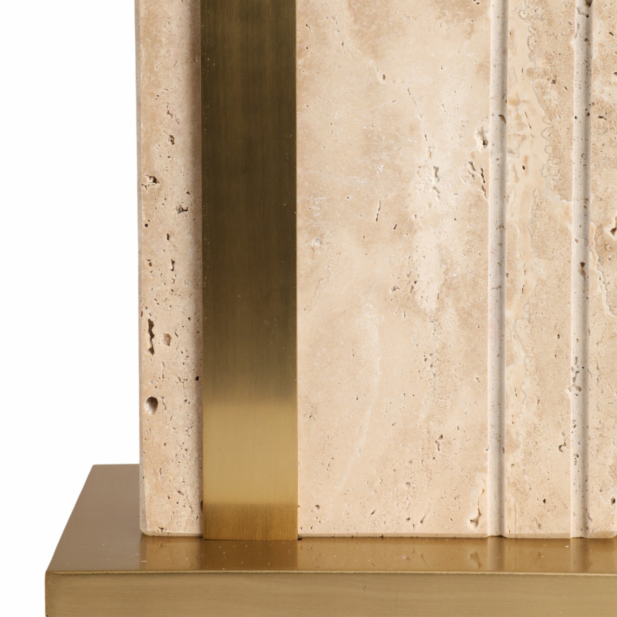 26" Hallberg Travertine Table Lamp, Gold/ivory Table Decors| Sagebrook Home
