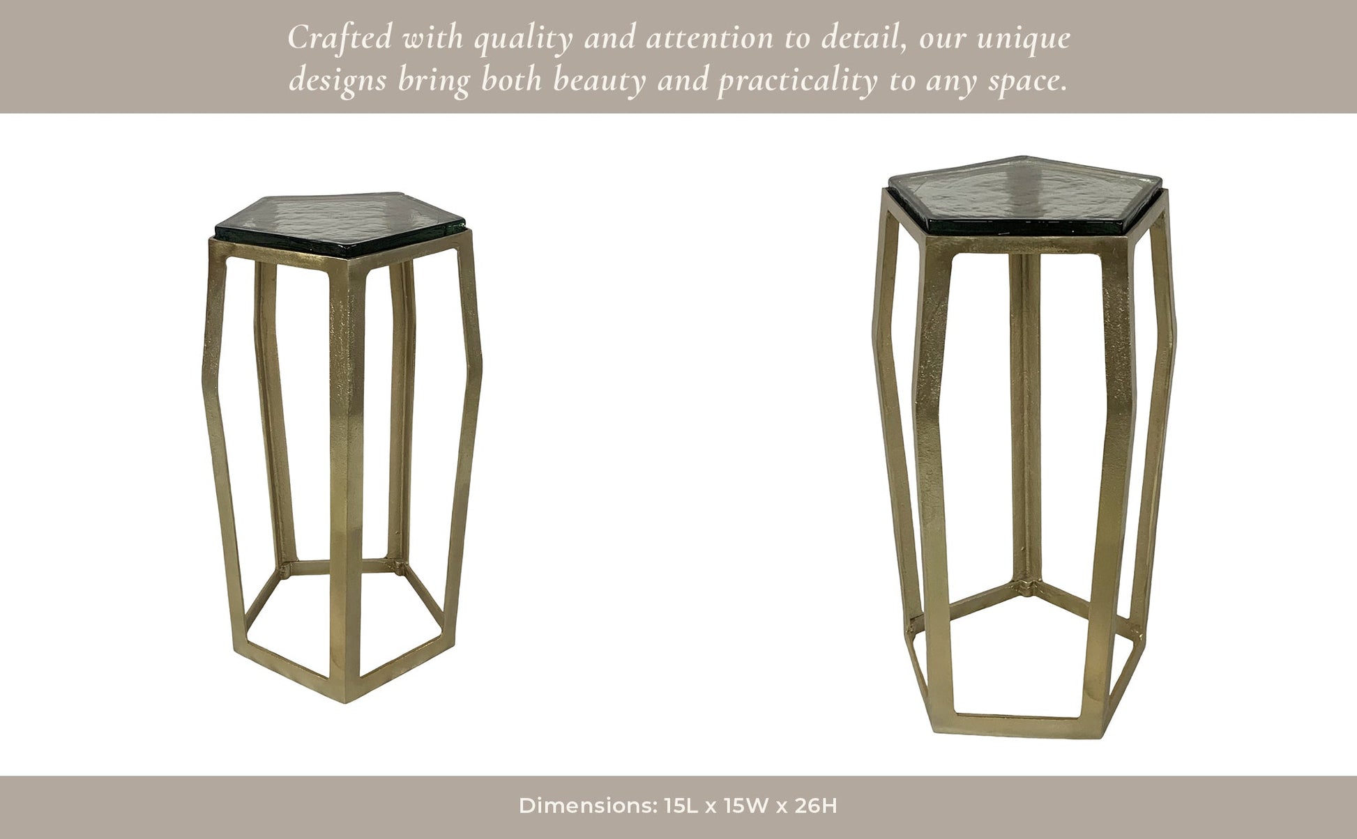 26" Hettinger Large Gold Accent Table Accent & End Tables| Sagebrook Home