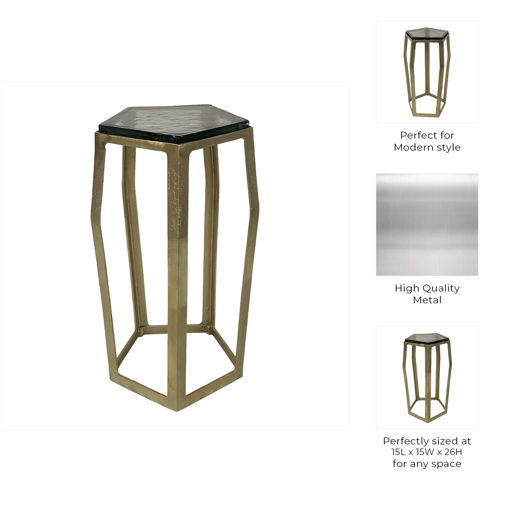 26" Hettinger Large Gold Accent Table Accent & End Tables| Sagebrook Home
