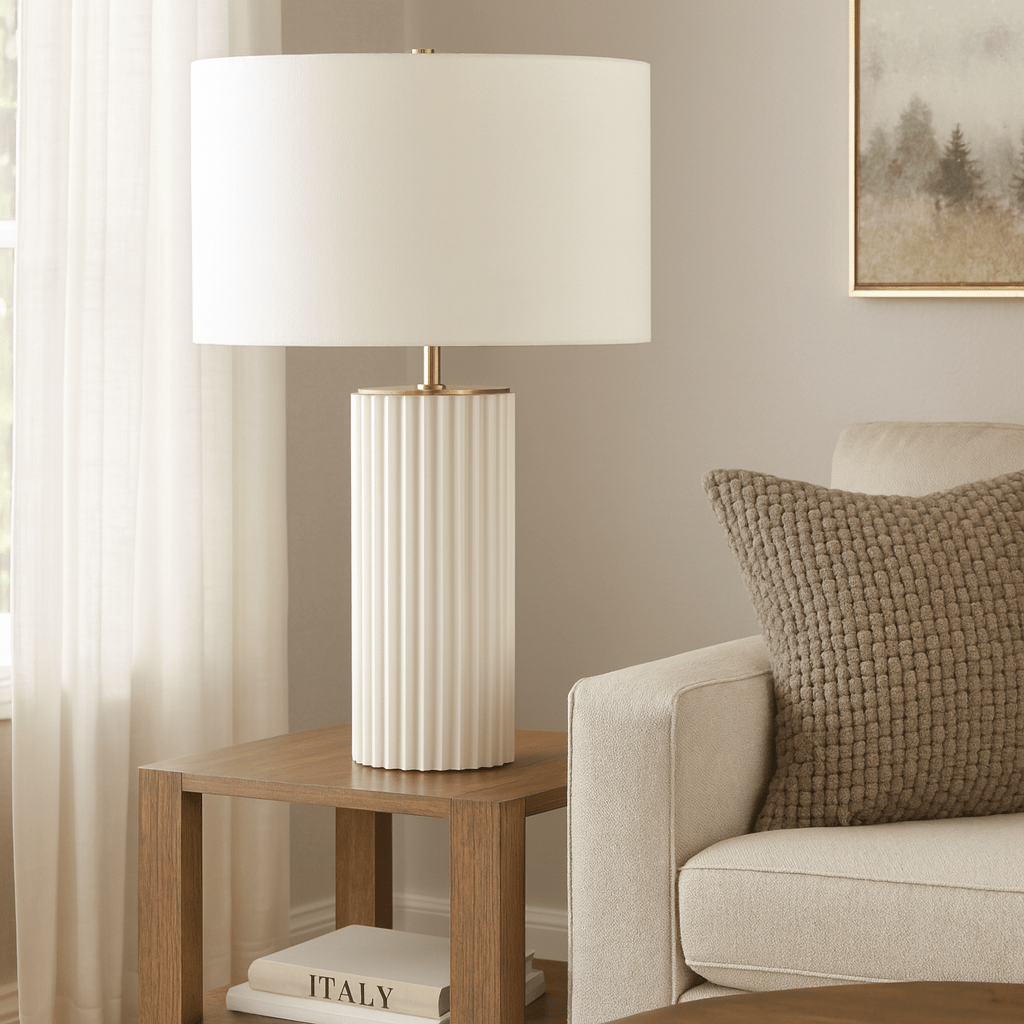 26" KAPRI 3D PRINTED PORCELAIN TABLE LAMP Table Lamps| Sagebrook Home