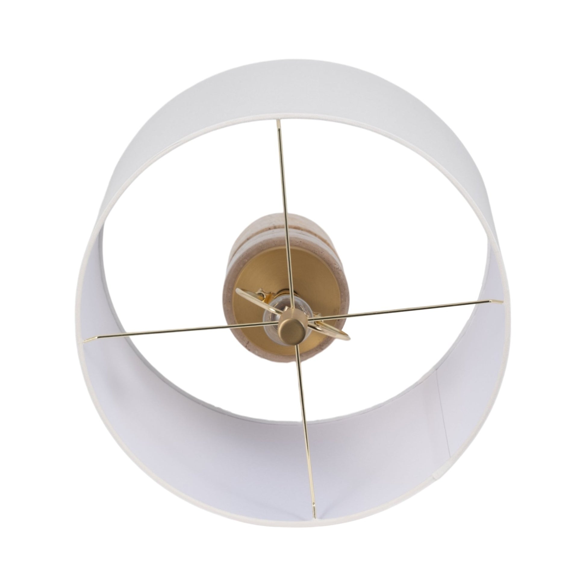 26" Knox Travertine Table Lamp, Gold/ivory Table Decors| Sagebrook Home