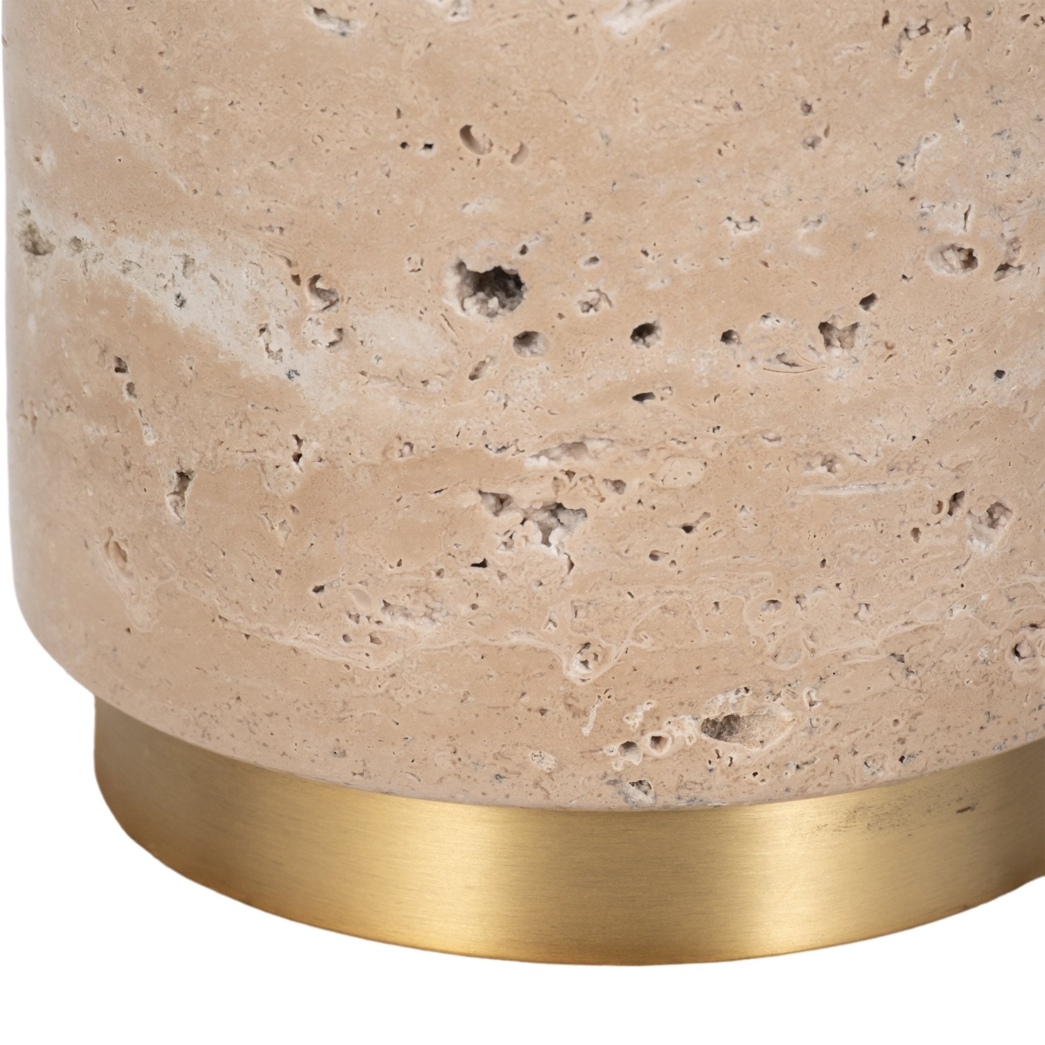 26" Knox Travertine Table Lamp, Gold/ivory Table Decors| Sagebrook Home
