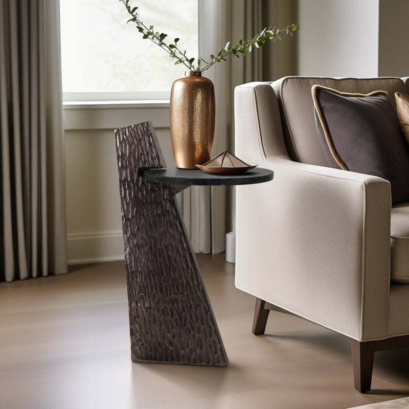 26" Leon Bronze Accent Table - Al Rugaib Furniture