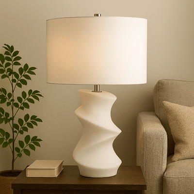 26" MONIQUE QUARTZ RESIN TABLE LAMP - Al Rugaib Furniture