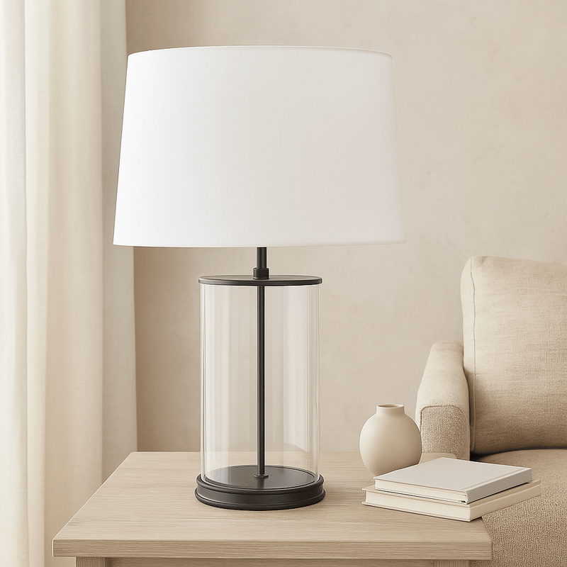 26" MONTIGO GLASS TABLE LAMP - Al Rugaib Furniture