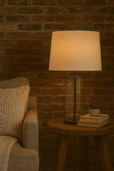 26" MONTIGO GLASS TABLE LAMP - Al Rugaib Furniture