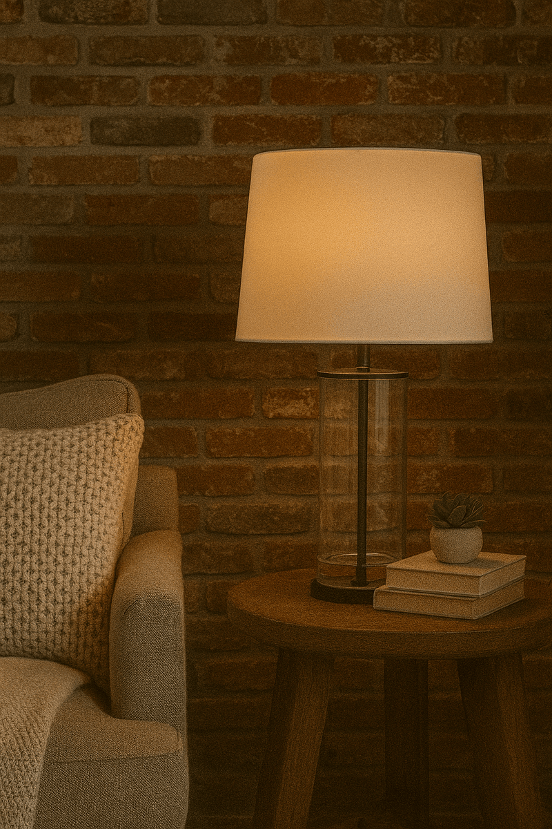 26" MONTIGO GLASS TABLE LAMP - Al Rugaib Furniture