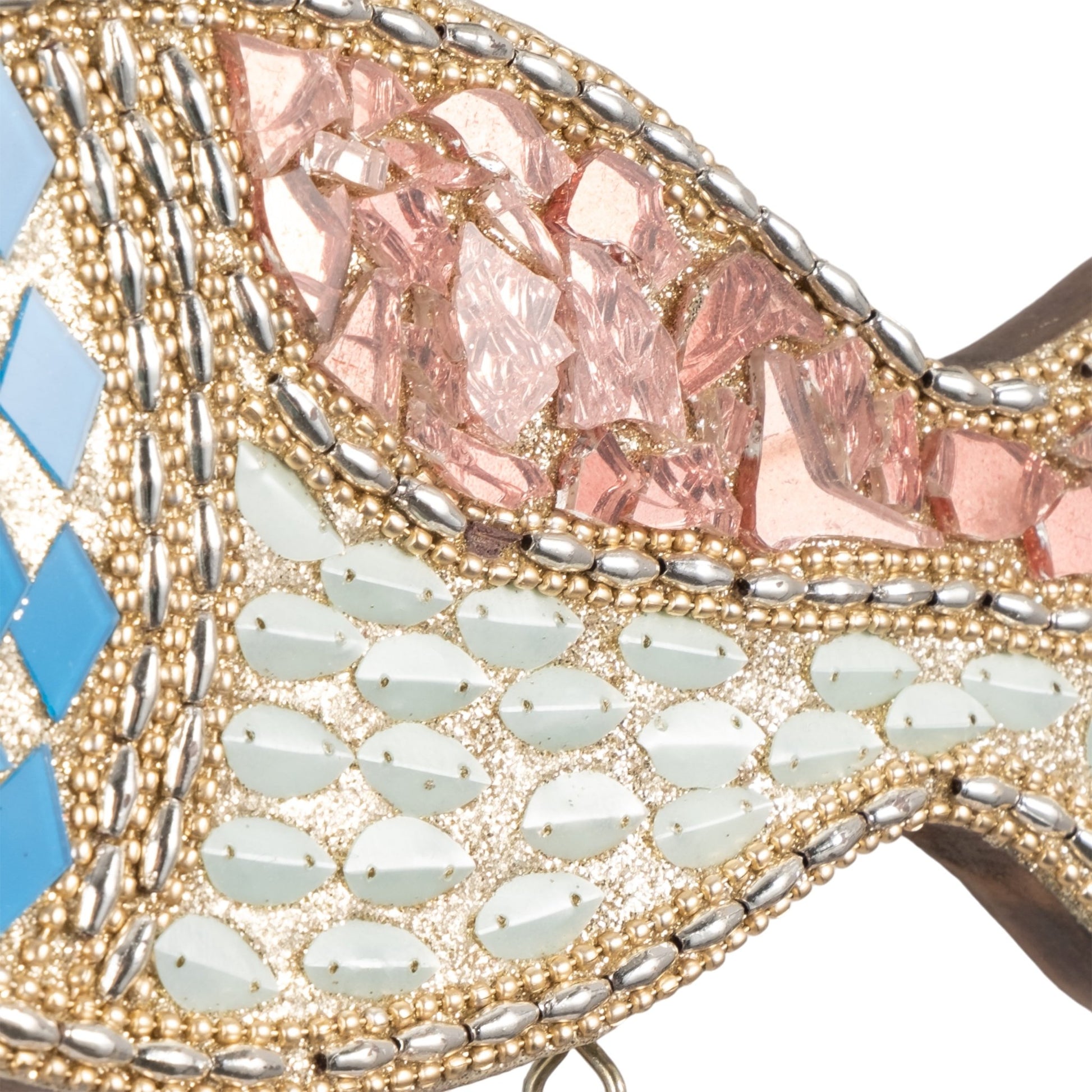 26" Mosaic Fish With Bells, Blue/gold Table Decors| Sagebrook Home