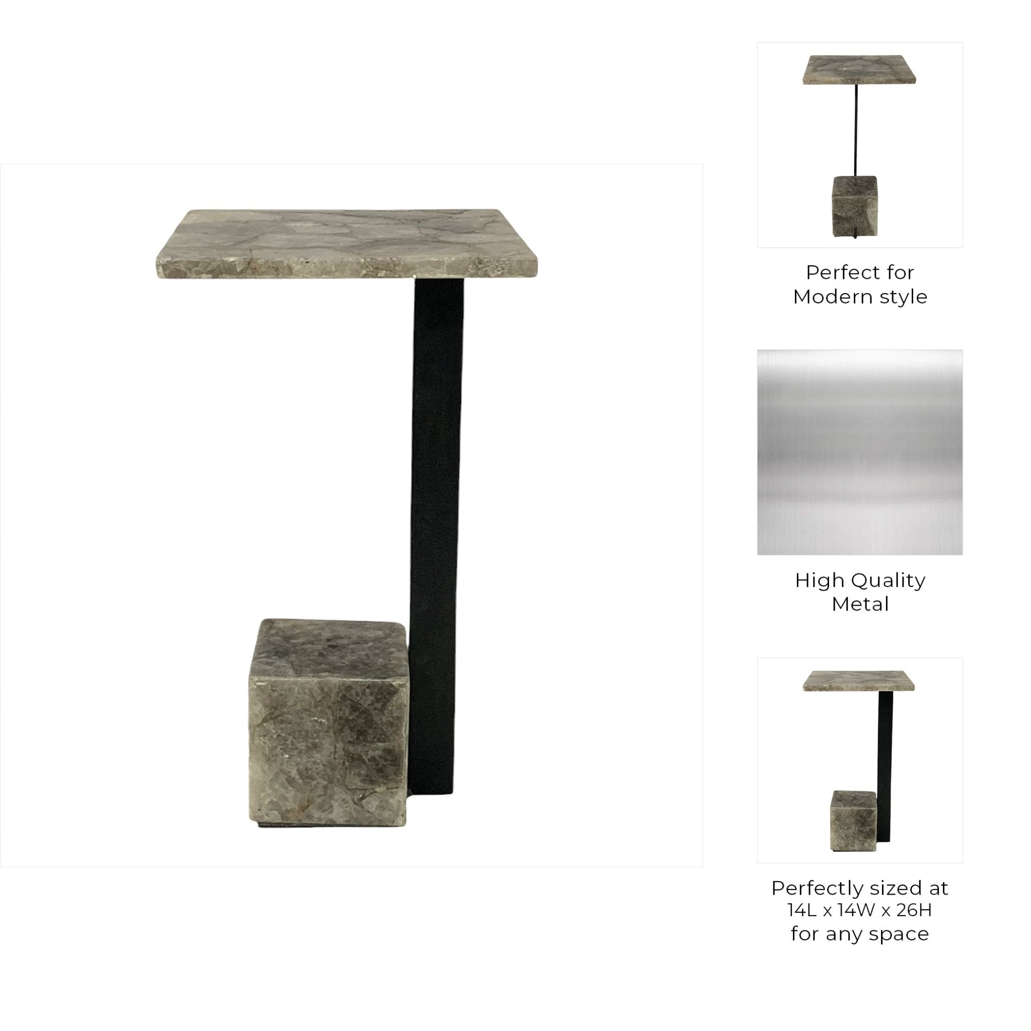 26" ROLLA SMOKEY QUARTZ LARGE COCKTAIL TABLE Accent & End Tables| Sagebrook Home