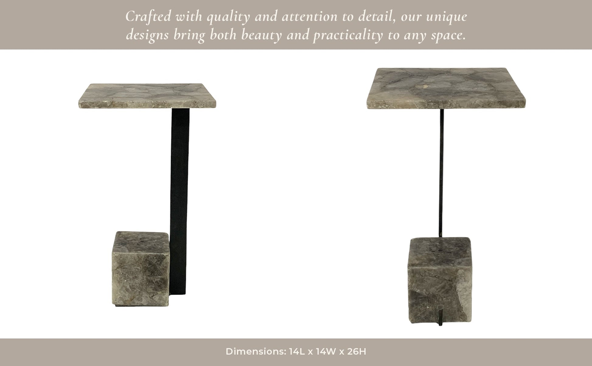 26" ROLLA SMOKEY QUARTZ LARGE COCKTAIL TABLE Accent & End Tables| Sagebrook Home
