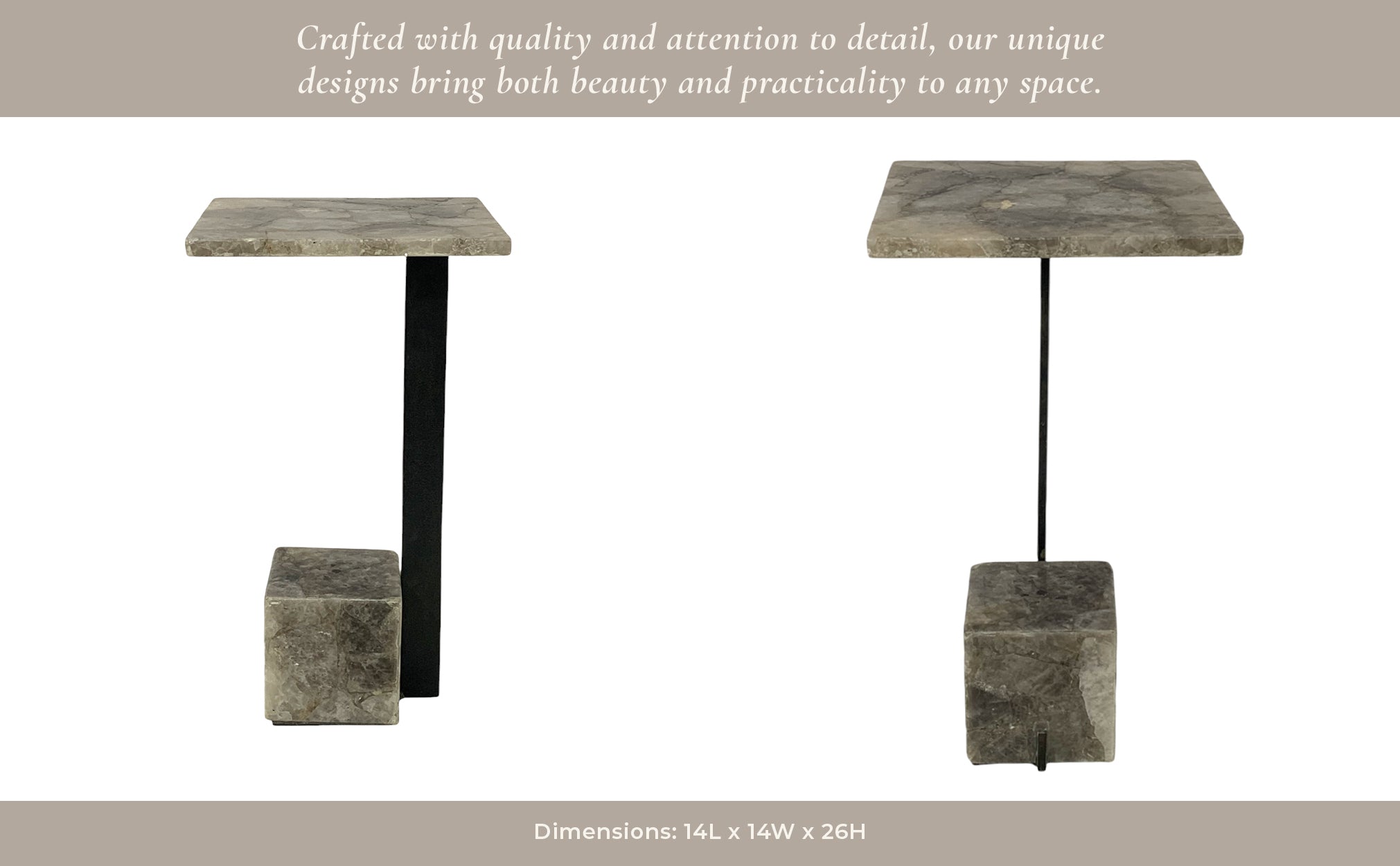 26" ROLLA SMOKEY QUARTZ LARGE COCKTAIL TABLE Accent & End Tables| Sagebrook Home