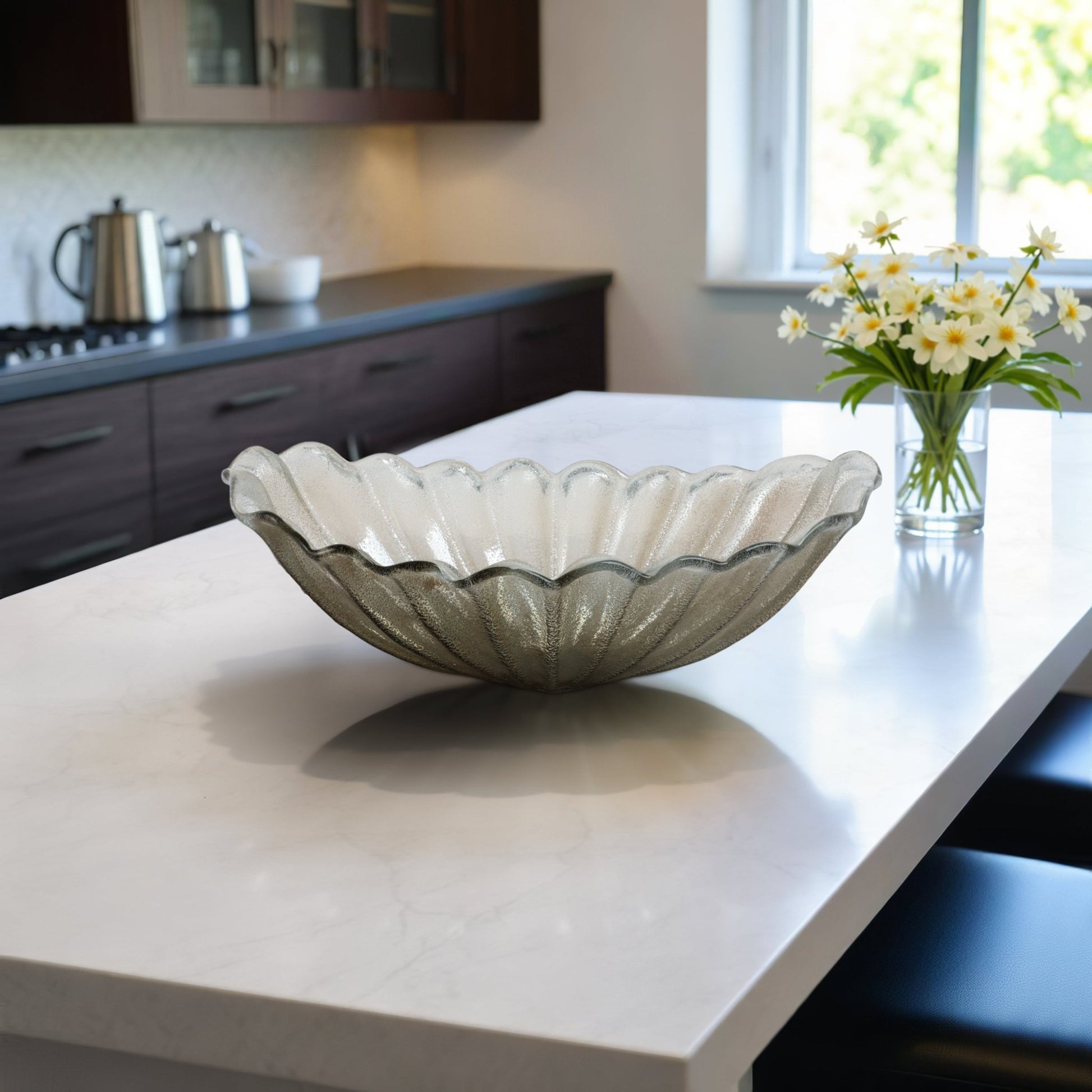 26" Salerno Italian Oversized Art Glass Bowl Table Decors| Sagebrook Home