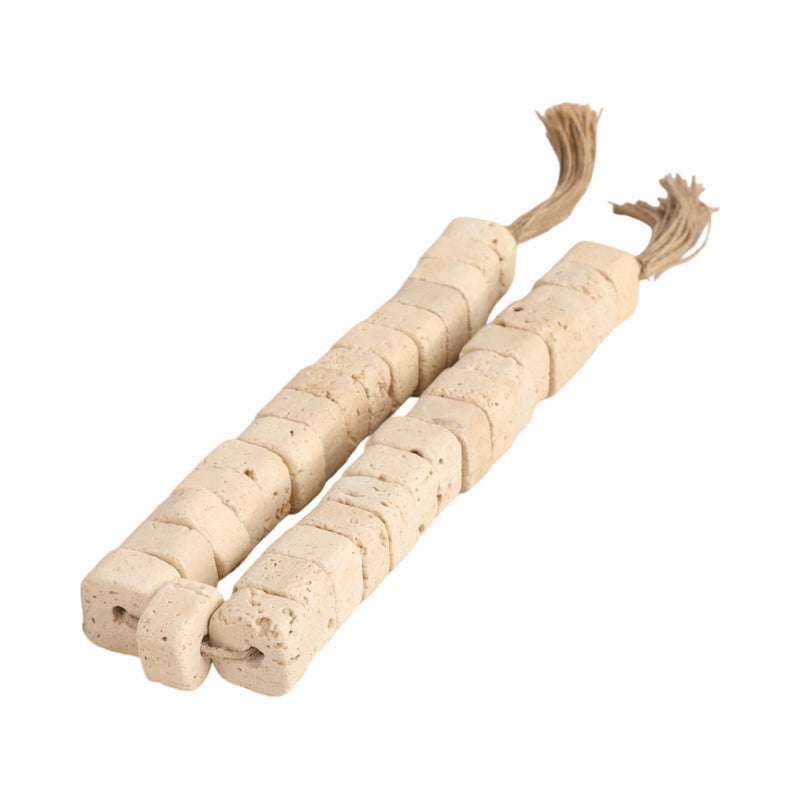 26" TRAVERTINE 1" BEADED GARLAND - Al Rugaib Furniture