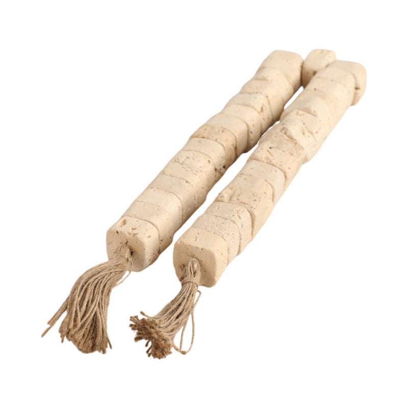 26" TRAVERTINE 1" BEADED GARLAND - Al Rugaib Furniture