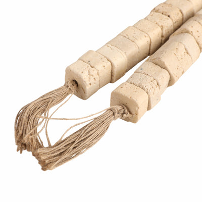 26" TRAVERTINE 1" BEADED GARLAND - Al Rugaib Furniture