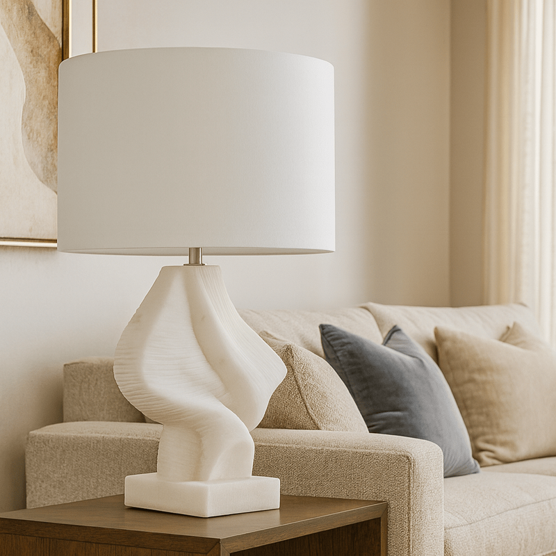 26.5" MANDERSON QUARTZ RESIN TABLE LAMP - Al Rugaib Furniture