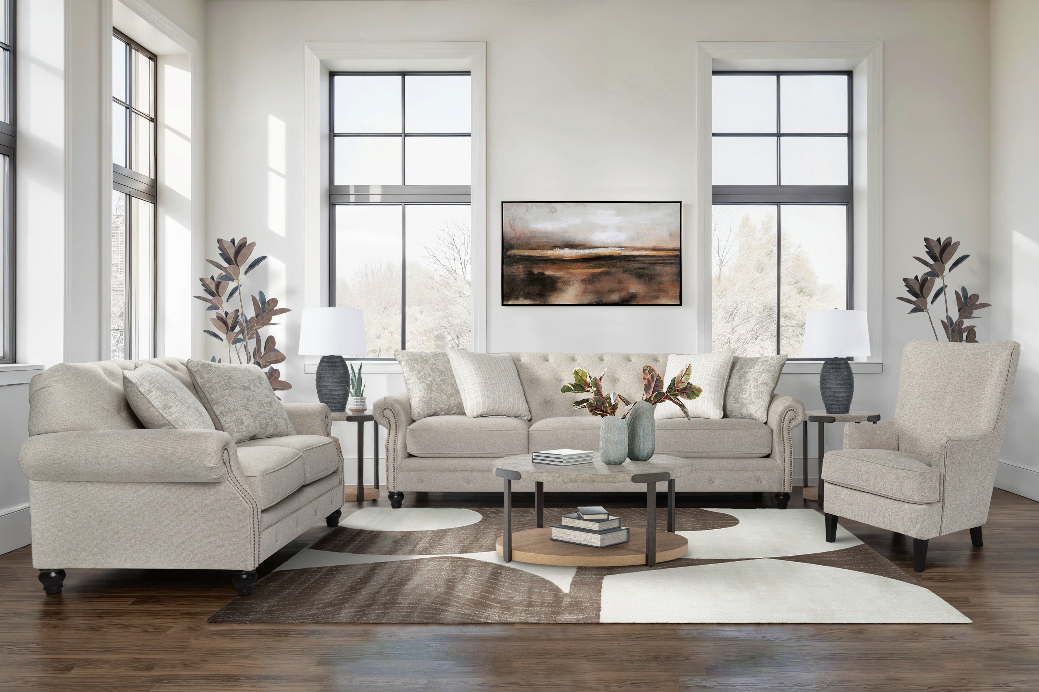 Katahdin Sofa Set with Free Guystone Table (Set of 3)