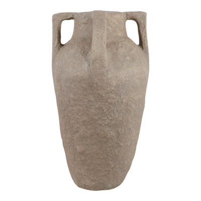 26X15" PAPER MACHE HANDLE VASE, TAUPE - Al Rugaib Furniture