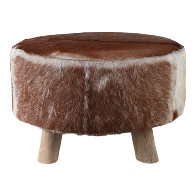 26x16 Cowhide Ottoman, Multi - Al Rugaib Furniture
