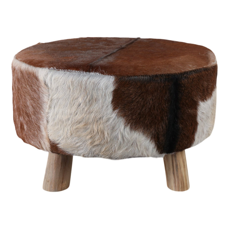 26x16 Cowhide Ottoman, Multi - Al Rugaib Furniture