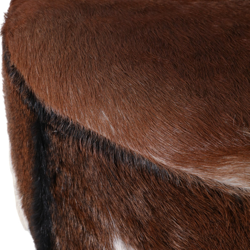 26x16 Cowhide Ottoman, Multi - Al Rugaib Furniture