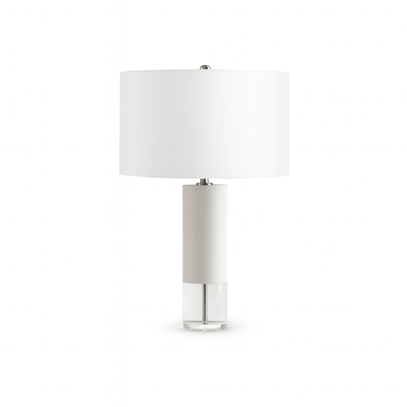 27" CERAMIC TABLE LAMP, WHITE - Al Rugaib Furniture