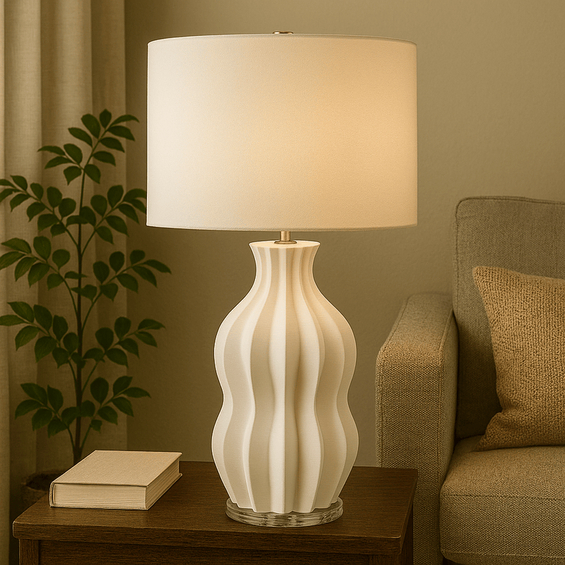 27" GOSTIN 3D PRINTED CERAMIC TABLE LAMP - Al Rugaib Furniture