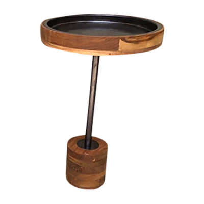 27" Inmar Tall Brown Table, Kd - Al Rugaib Furniture