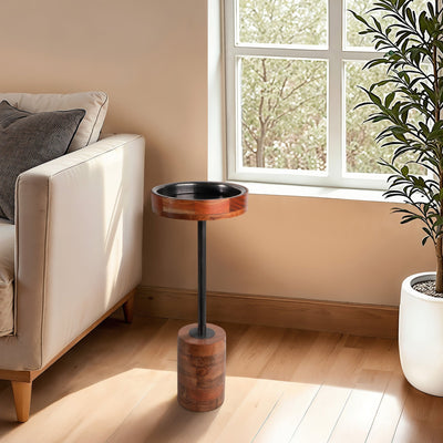 27" Inmar Tall Brown Table, Kd - Al Rugaib Furniture