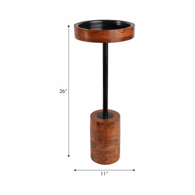 27" Inmar Tall Brown Table, Kd - Al Rugaib Furniture