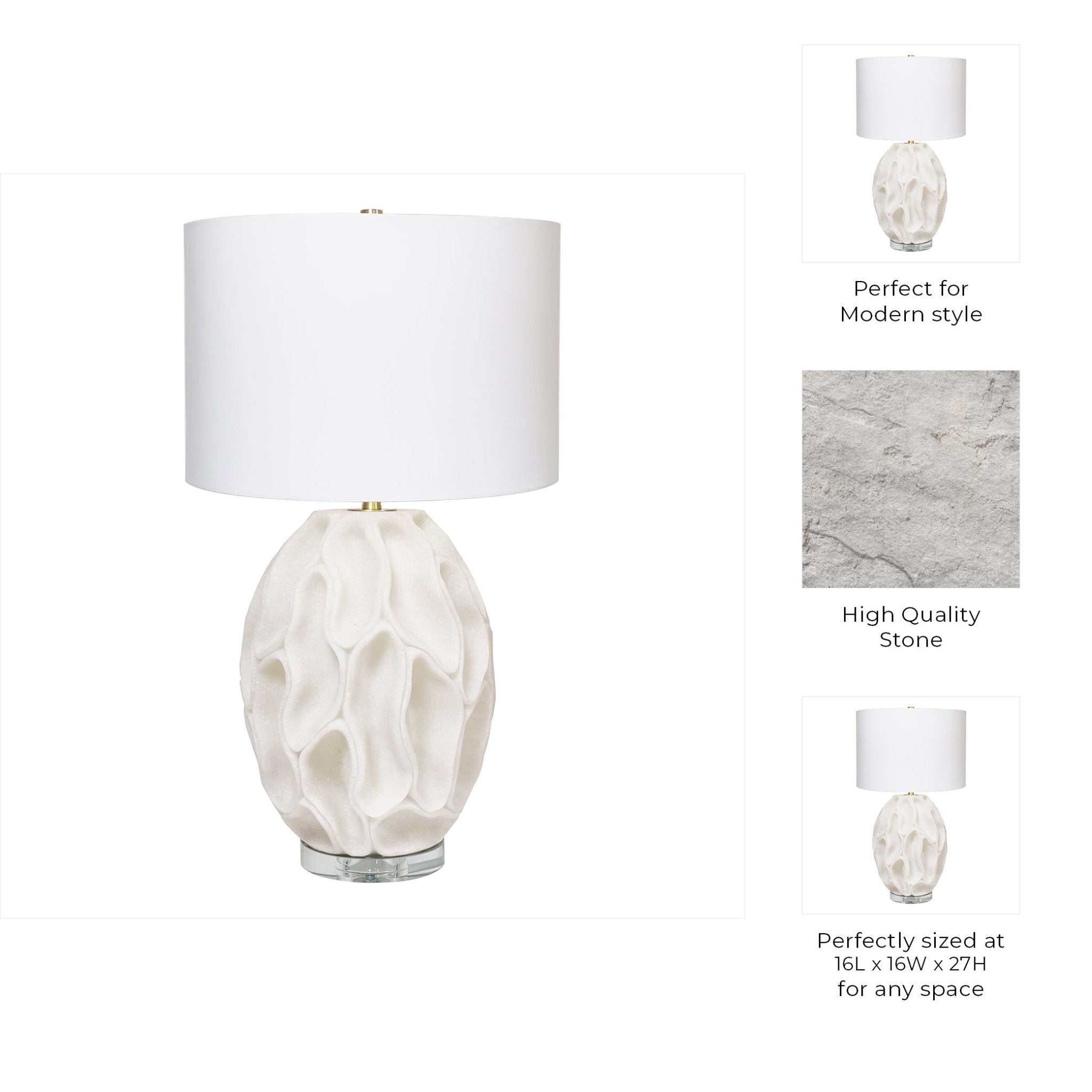 27" Jonava Quartz Resin Table Lamp Table Decors| Sagebrook Home
