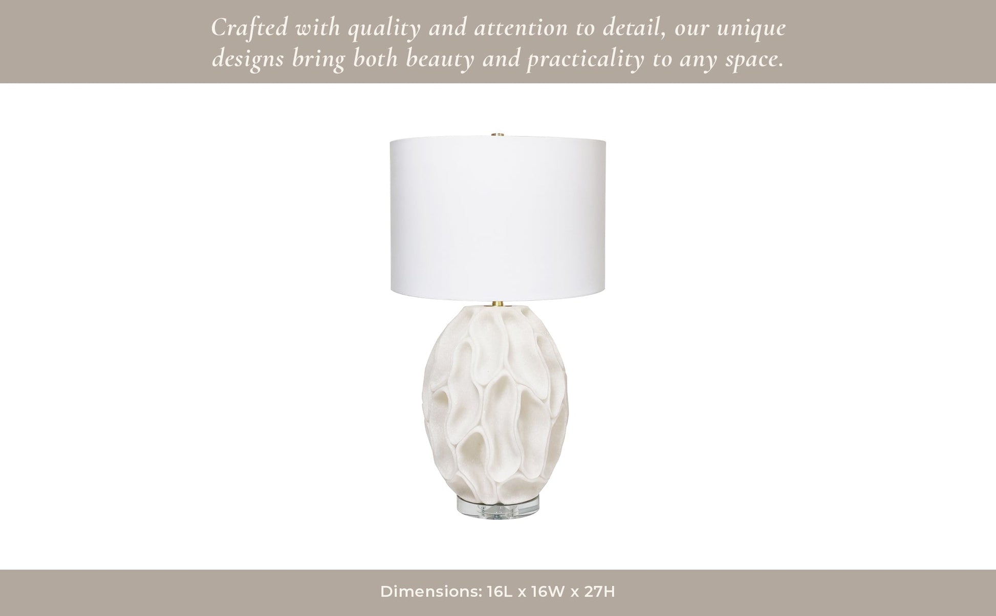 27" Jonava Quartz Resin Table Lamp Table Decors| Sagebrook Home