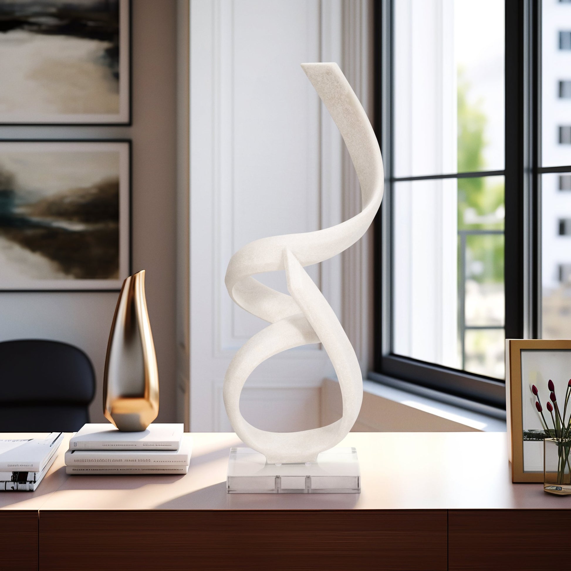 27" KASSANI OVERSIZED QUARTZ RESIN STATUARY, WHITE Table Decors| Sagebrook Home