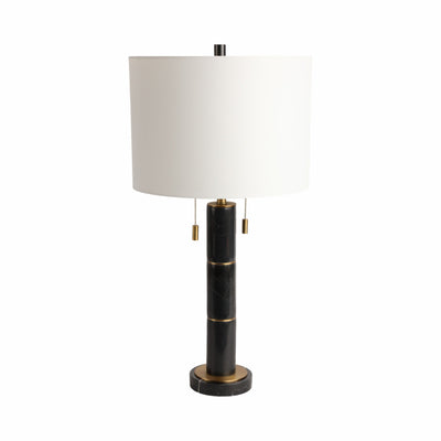 27" Odina Marble Table Lamp, Black/white - Al Rugaib Furniture