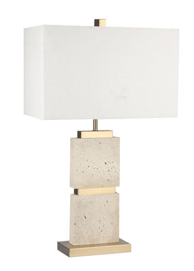 27" QUEENA TRAVERTINE TABLE LAMP - Al Rugaib Furniture