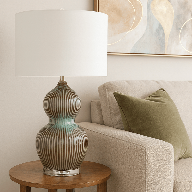27" RAMIRA CERAMIC TABLE LAMP - Al Rugaib Furniture