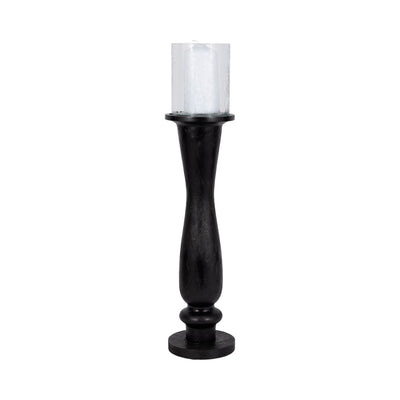 27" Traditional Hurricane On Pedestal, Black - Al Rugaib Furniture